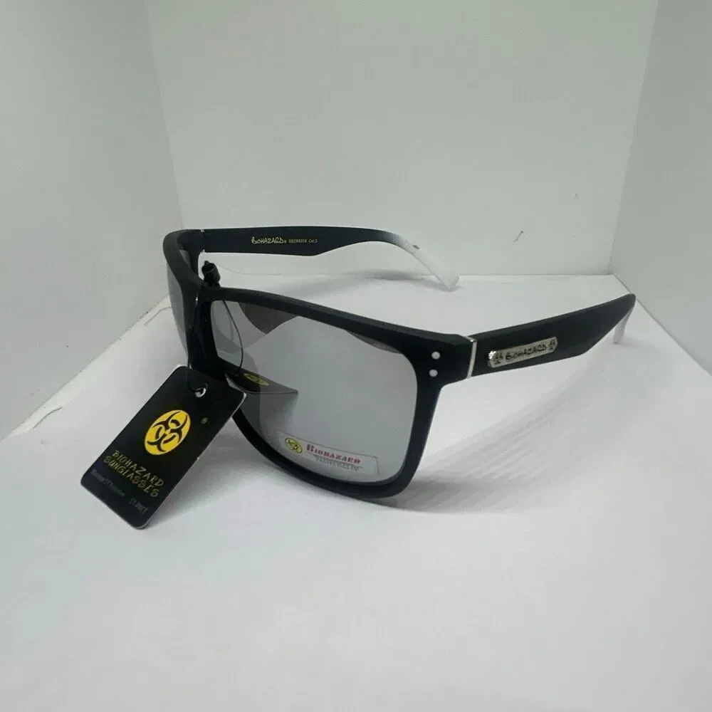 Biohazard Mirrored Sunglasses Men’s UV400 Protection